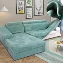 Velvet Plush L Shaped Sofa Covers Elastic Furniture Couch Slipcover Stretch