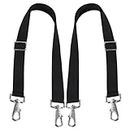 Horse Blanket Sheet Leg Straps, Replacement Stretchy Belly Strap with Double Swivel Snaps, Adjustable Length from 24 to 42 Inch Black(2 Pcs) (Two Side Snaps)