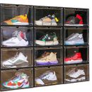 6/12PC Stackable Shoe Box Magnetic Sneaker Cases Storage Organizer Container XL