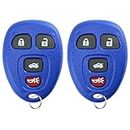 KeylessOption Keyless Entry Remote Control Car Key Fob Replacement for 15252034 -Blue (Pack of 2)