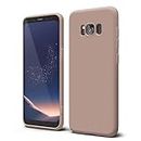 oakxco Designed for Samsung Galaxy S8 Phone Case Liquid Silicone, Cute Thin Slim Soft Rubber TPU Plain Smooth Gel Cover for Women Girl Aesthetic, Matte Solid Protective & Shockproof, Nude Light Brown