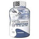 Naturyz Imported Icelandic COD Liver Oil Capsules with Natural Omega 3 (EPA & DHA), Rich in Vitamin D & A, Mercury Free, Immunity, Skin, Eye, Muscle & Joint Health Softgels, 100 Count, Pack of 1