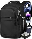 Backpack, Laptop Backpack, Carry on Backpack, Durable Extra Large 17 Inch TSA Friendly Business Travel Laptop Backpack with USB Port, Lapsouno Anti Theft College School Bag Gifts for Men Women, Black