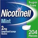 Nicotinell Nicotine Lozenge, Quit Smoking Aid, Sugar Free Mint Flavour, 2 mg, 204 Pieces