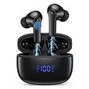 Wireless Earbuds,Bluetooth 5.3 Headphones 64Hrs Playback LED Power Display with Wireless Charging Case IPX5 Waterproof Hi-Fi Stereo in-Ear Headphones Build-in Dual Mic for Laptop iPhone Android Phone