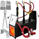 VEVOR Propane Knife Forge, Farrier Furnace with Three Burners, Portable Square Metal Forge with two Durable Doors