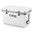 RTIC Ultra-Light 52 qt, White & Grey, 30% Lighter Than Rotomolded, Ice Chest with Heavy Duty Rubber Latches, Insulated Walls Keeping Ice Cold for Days, Great for The Beach, Fishing & Camping