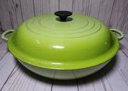 Le Creuset Pan Braiser 5qt Cast Iron Casserole #32 Lime Green Avocado Dutch Oven