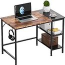 HOMIDEC Office Desk, Computer Desk With Bookshelf, 100 x 50 x 75 cm Study Writing PC Desk for Home Working with Storage Shelves, Desks & Workstations for Home Office Bedroom