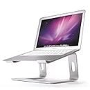 Mountain Stand Aluminum Laptop Stand for Desk Compatible with MacBook Pro/Air Apple 12" 13" Notebook, Portable Holder Ergonomic Elevator Metal Riser for 10 to 15.6 inch PC Desktop Computer (Silver)