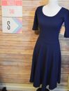 LuLaRoe NWT Nicole Dress Size SM Navy Blue Textured with Crosshatch
