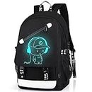 Anime Backpack for Boys, School Bags Bookbags for Teenagers (Music Black)