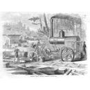 CINCINNATI Segheria circolare portatile a vapore - Stampa antica 1860