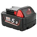 P0WER ELEKTR0 5.0Ah Lithium-Ion Battery Compatible with Milwaukee M18 18V tools 48-11-1820 48-11-185048-11-1828 48-11-10 Cordless Power Tools Batteries