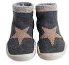 TopiBaaz Antiskid Shoes for Baby Boys and Girls (Pack of 1)| Antislip Silicone Rubber Sole| Socks Cum Shoes| All Season wear (Grey Star, 12_months)