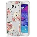 Galaxy Note 5 Case, Note 5 Case for Girls, Ueokeird Clear Soft Flexible TPU Watercolor Flowers Floral Printed Back Cover for Samsung Galaxy Note 5 (Pink Flower)