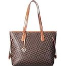 Lekesky Tote Bag for Women Stylish Handbag Faux Leather Shoulder Bag for Work School Dating, Brown