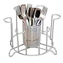 TDO Glass Holder For 6 Glasses Tabletop Glass Stand Made Stainless Steel Glass Tiered Shelf Stand For Kitchen Dining Table Glass Holder Round Glass And Spoon Organiser.
