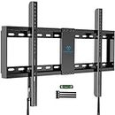 PERLESMITH Fixed TV Wall Mount Bracket Low Profile for 32-82 inch LED, LCD, and OLED Flat Screen TVs - Fits 16”- 24” Wood Studs, Fixed TV Mount with VESA 600 x 400mm Holds up to132lbs (PSLLK1), Black