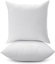 LANE LINEN 18 x 18 Throw Pillow Insert - Pack of 2 White, Down Alternative Pillow Inserts for Decorative Pillow Covers, Throw Pillows for Bed, Couch Pillows for Living Room