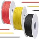 DAOKAI Cable eléctrico de PVC de calibre 20, 300 V, 20 AWG, UL1007, cables de cobre trenzados con revestimiento de estaño, 3 colores (negro, rojo, amarillo), 7 m cada cable, kit de cable de conexión