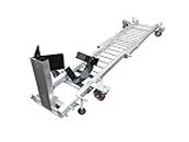 The USA Trailer Store Talon Motorcycle Garage Dolly an Aluminum and Steel Adjustable Bike Mover with an Integrated Wheel Chock - 1,300 Pound Load Capacity