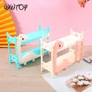 Doll Bunk Bed Doll House Mini Bedroom Children Mini Double Bed Furniture Scene Toy for Child Kids