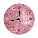 KiuLoam Vintage Chic Rose Pink Pattern Round Wall Clock Silent Non Ticking Battery Operated Easy to Read for Student Office School Home Decorative Clock Art