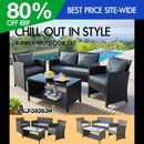 ALFORDSON Outdoor Furniture 4PCS Garden Patio Dining Chairs Table Set Wicker