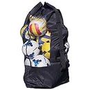 Heavy Duty Multiple Use Sports Drawstring Mesh Ball Bag Football Basketball Training Equipment Storage Bag Drawstring Shoulder Bag Carry Sack Netbag Organizer With Shoulder Strap For 10-15 Balls