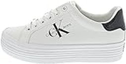 Calvin Klein Jeans Zapatillas para Mujer Sneaker Vulcanizada Bold Lace, Blanco (Bright White/Black), 38