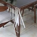 Amazon Brand - Solimo Dining Table Cover - (4 Seater, Transparent,Square,1 Piece)