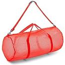 Champion Sport Mesh Duffle Bag, Bright Red, 15" x 36"