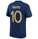 Mbappe #10 France Home Soccer Jersey 2022/23 (Large) Dark Blue