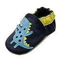 iEvolve Baby Shoes Baby Toddler Soft Sole Prewalker Baby First Walking Shoes Crib Shoes Baby Moccasins(Navyblue Dinosaur, 12-18 Months)