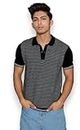 PURE KNITS Polo T-Shirt for Men, Black,Grey Structured Cotton Tees, Comfortable Half Sleeve Regular Fit Collared Neck Knitted Tshirts (Small)