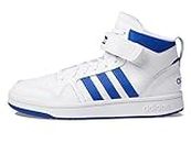adidas Men's Postmove Mid Basketball Shoe, White/Team Royal Blue/Grey, 10