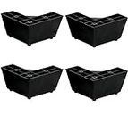 Doon furnishing sofa Heavy Duty L Shape Unbreakable Plastic (PVC) Corner Sofa Leg Height Increase Sofa & Furniture's 3 Inch Height Pack of 4 Pcs with Screw use for Shelf, Table, Sofa, Cabinet (3 inch)
