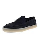 Dockers Mens Vaughn Suede Leather Casual Slip On Penny Loafer Shoe, navy, 12 UK