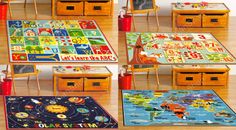Teach Me Education Rug Numbers Counting Alphabet Solar System Space World Atlas
