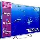TESLA - Smart TV de 50" (127cm), Televisión Resolución UHD, Android TV 11, Hey Google Official Assistant, WiFi & Bluetooth, 2 Altavoces 12W, Chromecast Integrado, HDR10 3.840x2.160 (50E635SUS) - 2023