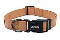 Glucklich Pet Essentials Classic Nylon Dog Collar, Adjustable Dog Collar with Quick Release ABS Buckle and Super Strong Metal D Ring Suitable for Small, Medium and Large Dogs (XS, Brown)