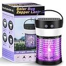 Solar Powered Bug Zapper Mosquito Killer Lamp, Rechargeable Electronic Insect Killer Lamp, Waterproof Bug Repellent Camping Light Flashlight for Backyard Patio Kitchen Office Outdoor Hiking Fishing