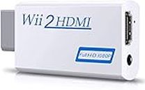 CHS Goodeliver Wii to Hdmi Connector/Converter/Adapter, 1080p Output Video, 3.5mm Audio - Supports All Wii Display Modes, White