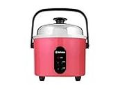 TATUNG Indirect Multi-Functional Mini Rice Cooker, Steamer and Warmer, Peach Red, 3-Cup uncooked/ 6-Cup cooked, TAC-3ASF-1 (Peach Red)