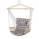 Backyard Expressions Extra Padded Reversible Hanging Rope Swing - Max 275 Lbs - Wooden Spreader Bar - for Any Indoor or Outdoor Spaces