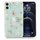 Enflamo Silicone Soft 3D Relief Flower Printed Case Back Cover For Iphone 12 | Iphone 12 Pro 6.1 Inch (Mix Lilies), White