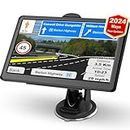 GPS Navigation for Car Truck Navigator 7 Inch Navigation System with 2024 US/CA/MX Offline Maps, Free Lifetime Map Updates, Voice Guidance, Speed Camera Warnings, Touchscreen Vehicle GPS Unit for RV