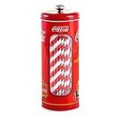 The Tin Box Company Coke Straw Holder Tin with 20 Paper Straws Inside, 3-3/8 x 8-1/4"H, Red and White (771517-12) - Good for 8" Straws or Less