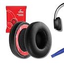 Crysendo Headphone Cushion for Beats Solo 2/3 Wired Headphones | Soft Ear Pads Replacement Cushion Cover | Protein Leather & Memory Foam Earpads (Black) (Not for Beats Solo 2/3 Wireless Headphones)